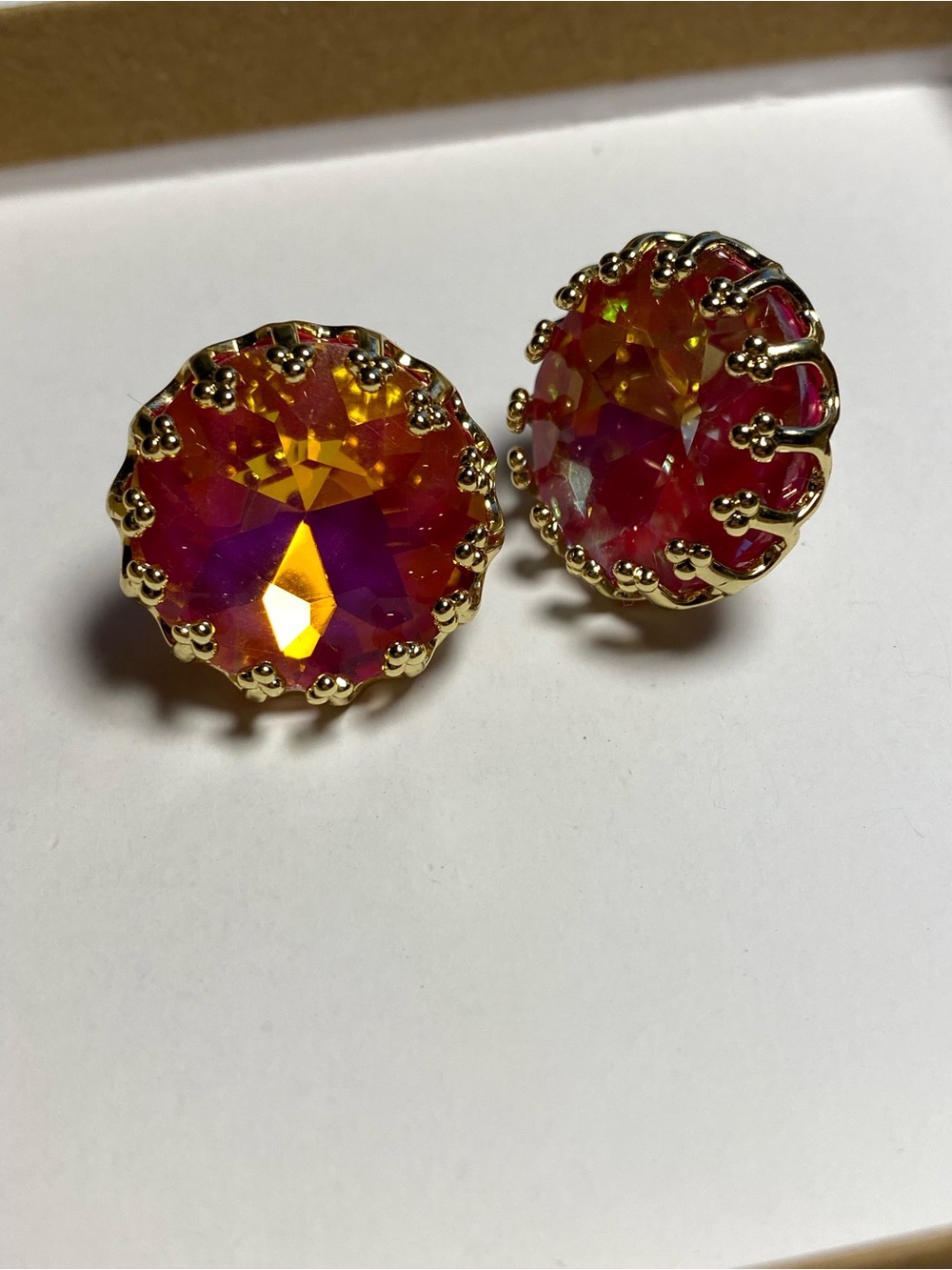 Feed Me Gems Pink Gemini Crystal Stud Earrings
